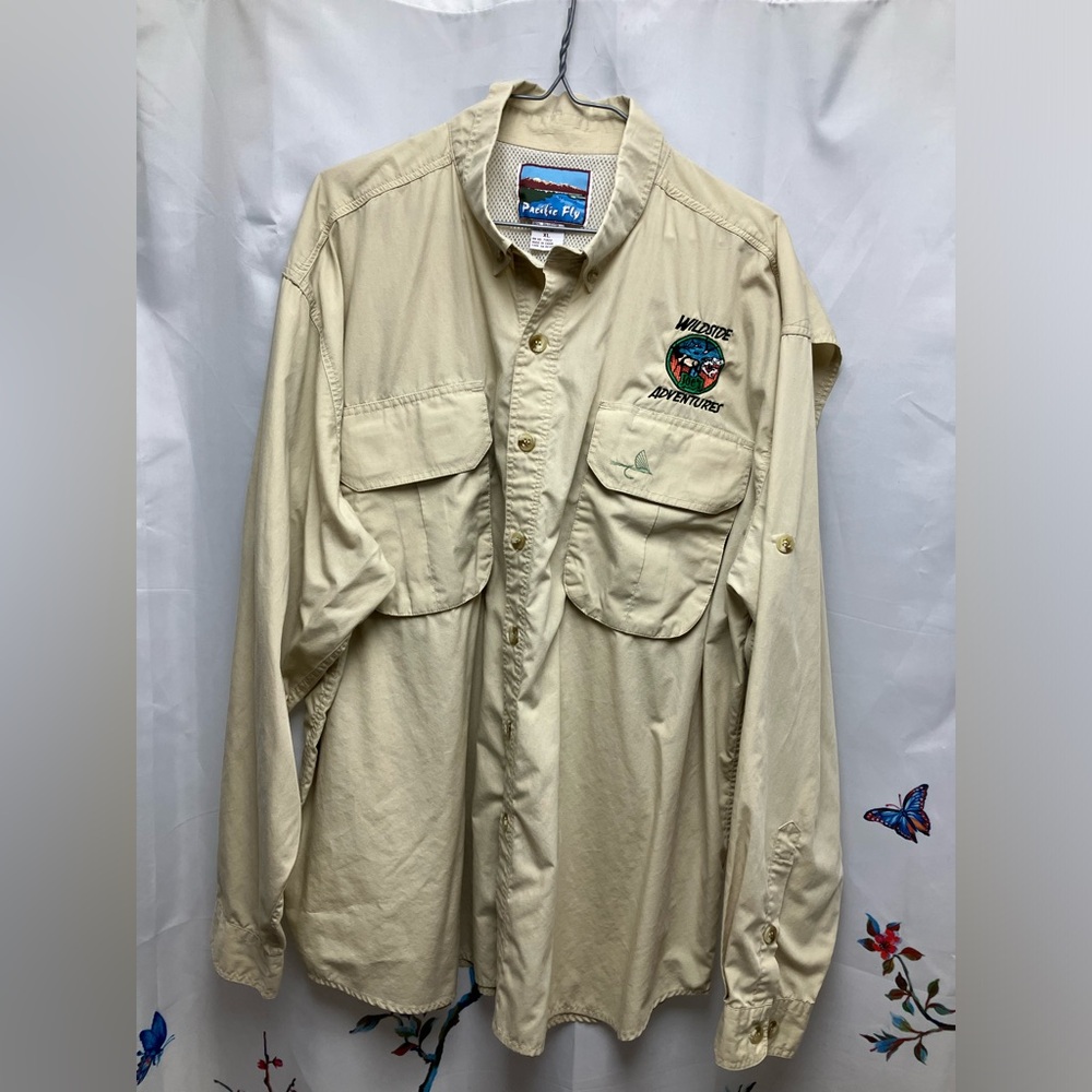 Pacific Fly XL Men’s Long Sleeve Fishing Shirt Khaki